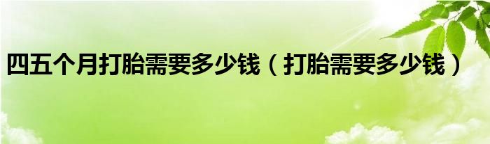 四五个月打胎需要多少钱（打胎需要多少钱）