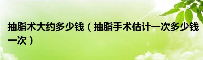 抽脂术大约多少钱（抽脂手术估计一次多少钱一次）