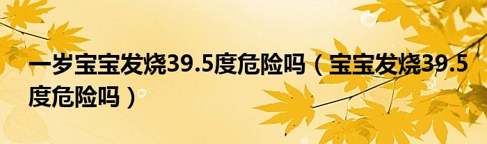 一岁宝宝发烧39.5度危险吗（宝宝发烧39.5度危险吗）