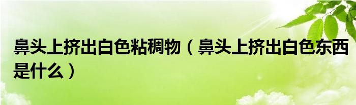 鼻头上挤出白色粘稠物（鼻头上挤出白色东西是什么）