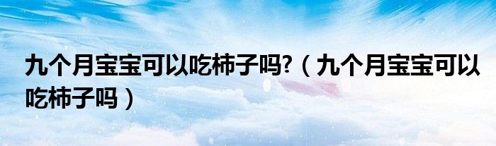 九个月宝宝可以吃柿子吗?（九个月宝宝可以吃柿子吗）