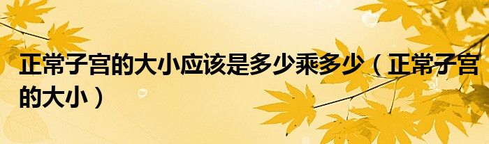 正常子宫的大小应该是多少乘多少（正常子宫的大小）