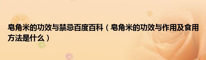 皂角米的功效与禁忌百度百科（皂角米的功效与作用及食用方法是什么）