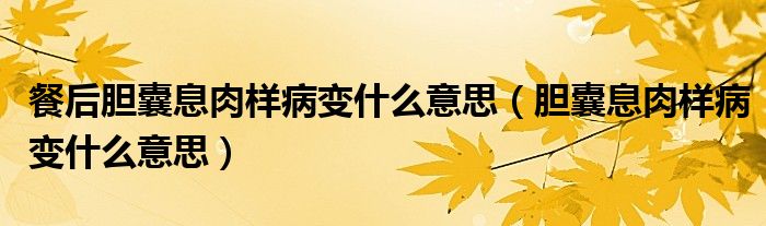 餐后胆囊息肉样病变什么意思（胆囊息肉样病变什么意思）