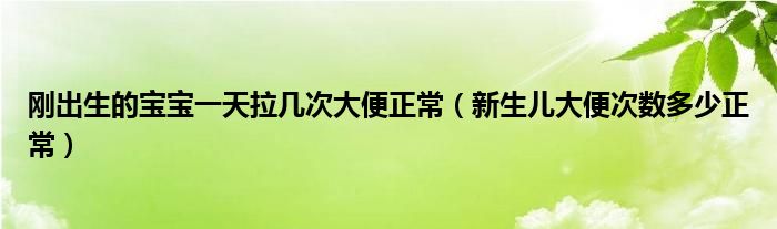 刚出生的宝宝一天拉几次大便正常（新生儿大便次数多少正常）