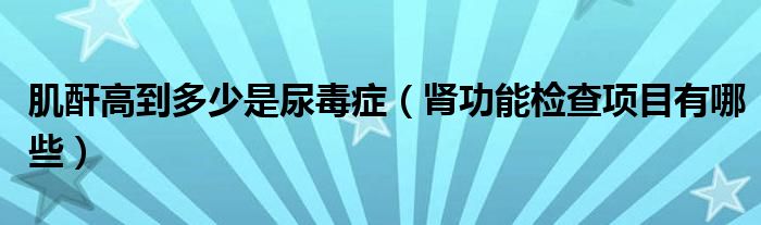 肌酐高到多少是尿毒症（肾功能检查项目有哪些）