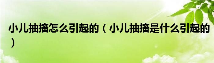 小儿抽搐怎么引起的（小儿抽搐是什么引起的）