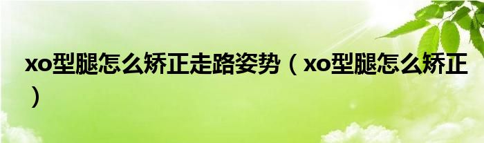 xo型腿怎么矫正走路姿势（xo型腿怎么矫正）