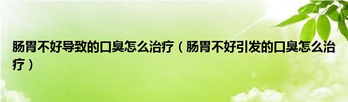 肠胃不好导致的口臭怎么治疗（肠胃不好引发的口臭怎么治疗）