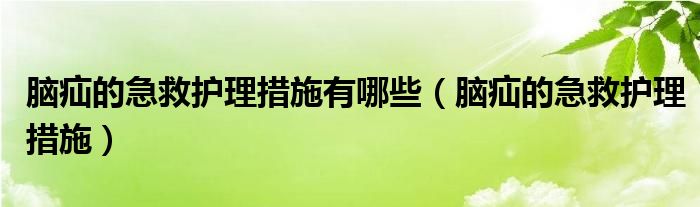 脑疝的急救护理措施有哪些（脑疝的急救护理措施）