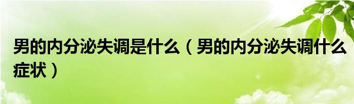 男的内分泌失调是什么（男的内分泌失调什么症状）