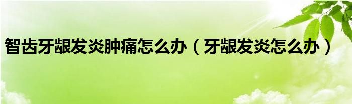 智齿牙龈发炎肿痛怎么办（牙龈发炎怎么办）