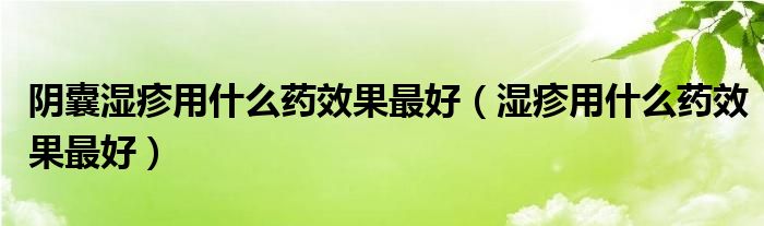 阴囊湿疹用什么药效果最好（湿疹用什么药效果最好）