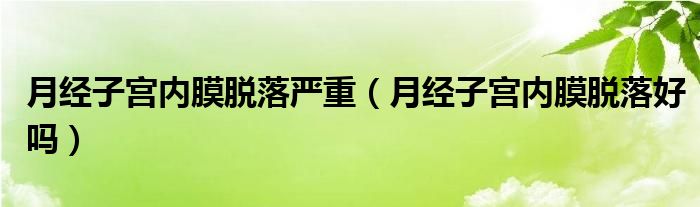 月经子宫内膜脱落严重（月经子宫内膜脱落好吗）