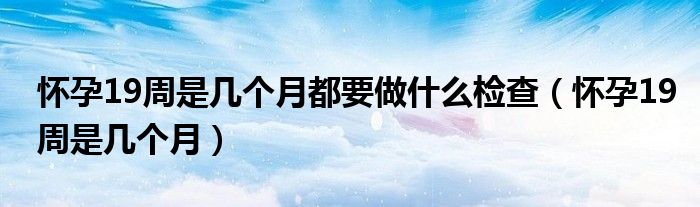 怀孕19周是几个月都要做什么检查（怀孕19周是几个月）