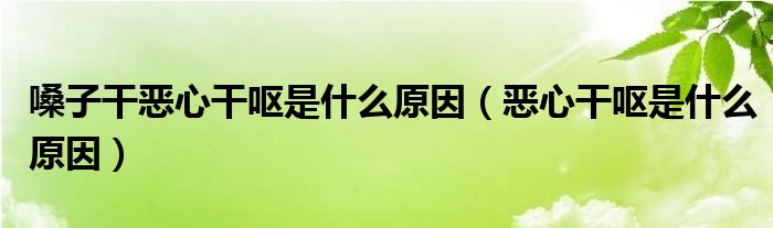 嗓子干恶心干呕是什么原因（恶心干呕是什么原因）