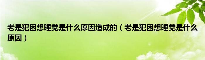 老是犯困想睡觉是什么原因造成的（老是犯困想睡觉是什么原因）