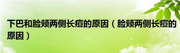 下巴和脸颊两侧长痘的原因（脸颊两侧长痘的原因）