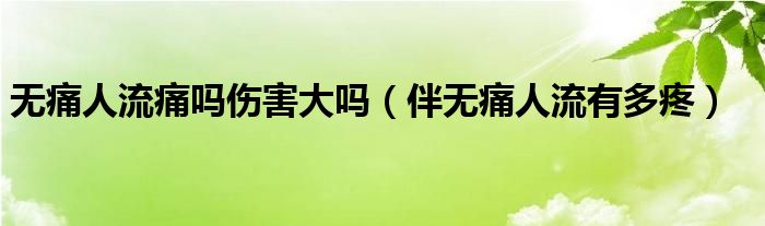 无痛人流痛吗伤害大吗（伴无痛人流有多疼）