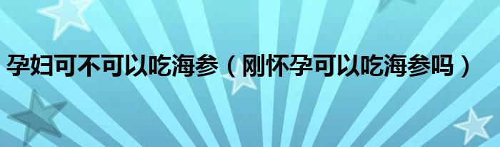 孕妇可不可以吃海参（刚怀孕可以吃海参吗）