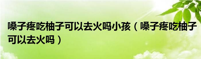 嗓子疼吃柚子可以去火吗小孩（嗓子疼吃柚子可以去火吗）