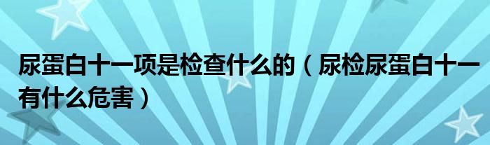 尿蛋白十一项是检查什么的（尿检尿蛋白十一有什么危害）