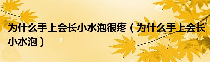 为什么手上会长小水泡很疼（为什么手上会长小水泡）