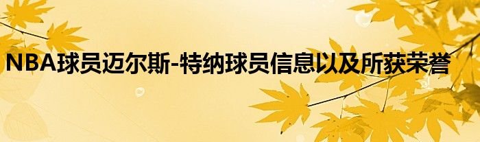 NBA球员迈尔斯-特纳球员信息以及所获荣誉